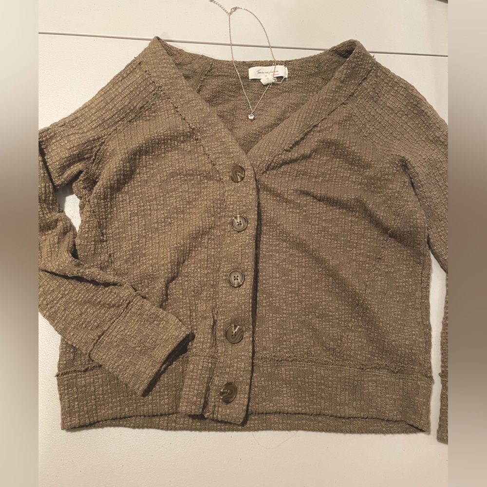 green cardigan